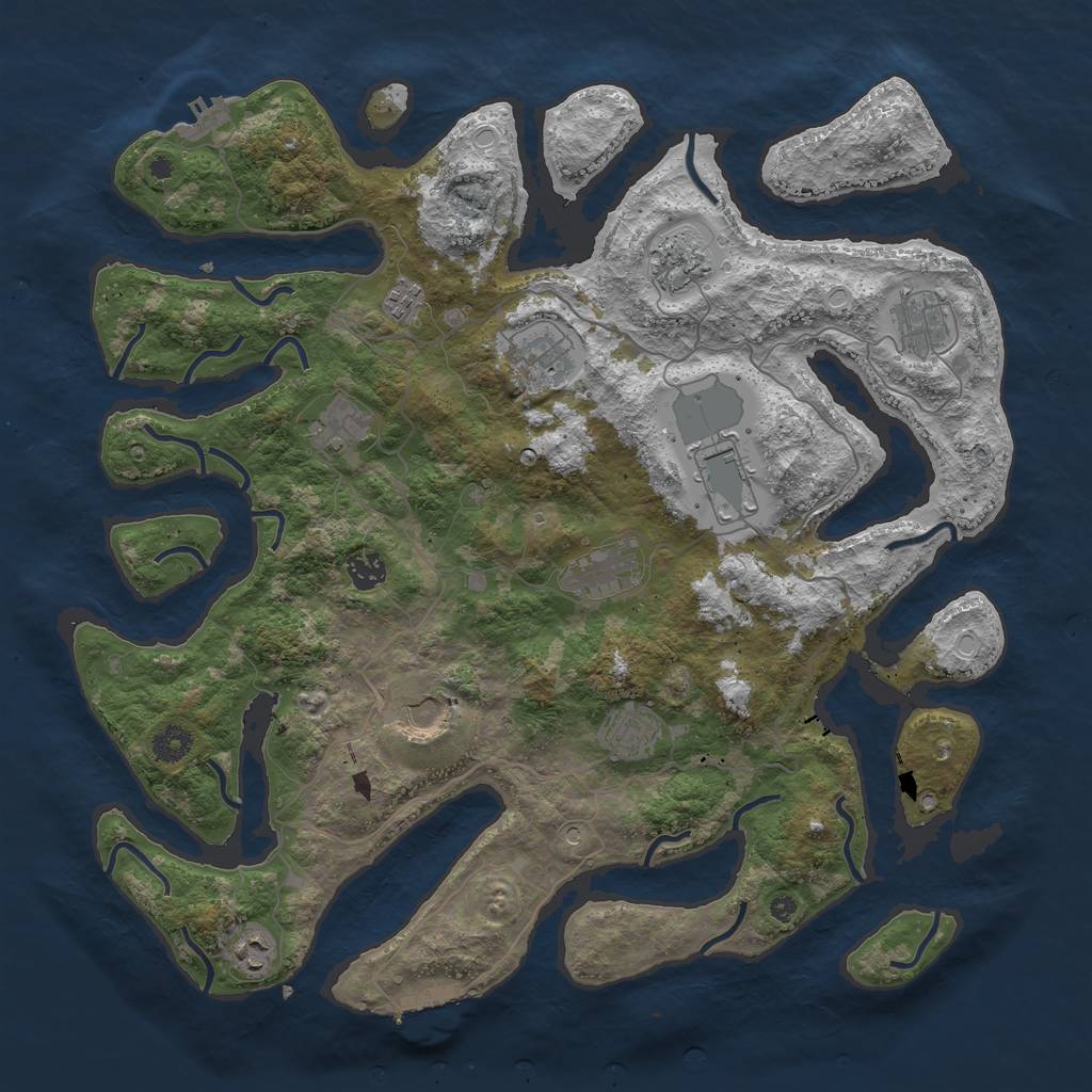 Rust Map: Procedural Map, Size: 4250, Seed: 460060509, 22 Monuments