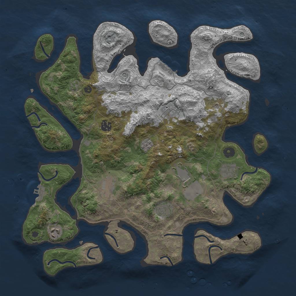 Rust Map: Procedural Map, Size: 4000, Seed: 987616451, 19 Monuments