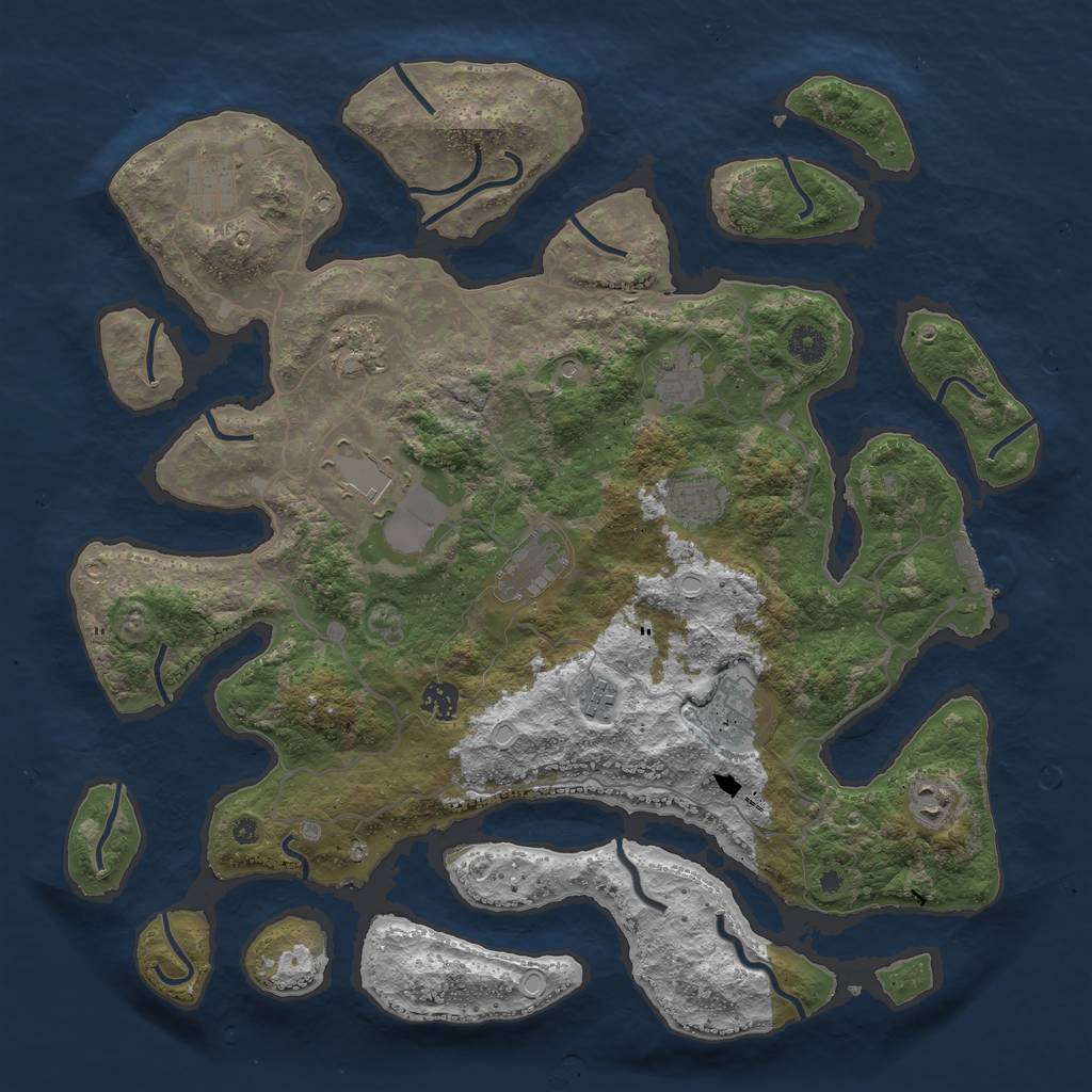 Rust Map: Procedural Map, Size: 4250, Seed: 1717111111, 20 Monuments