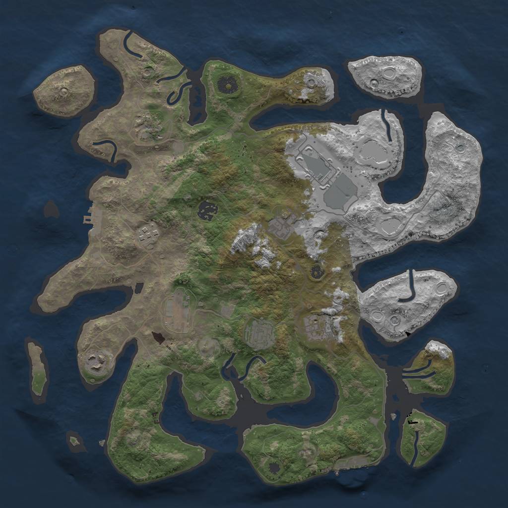 Rust Map: Procedural Map, Size: 3900, Seed: 68, 20 Monuments