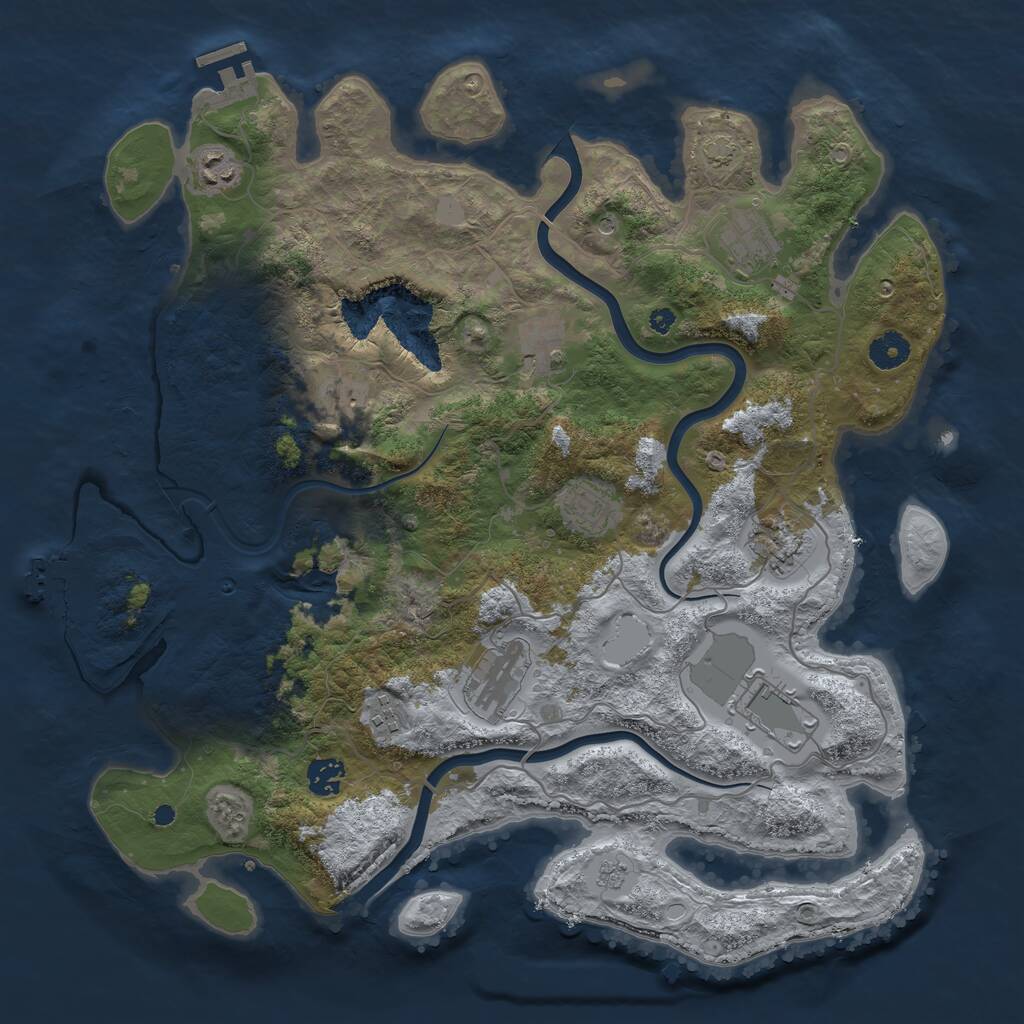Rust Map: Procedural Map, Size: 4000, Seed: 71435554, 16 Monuments