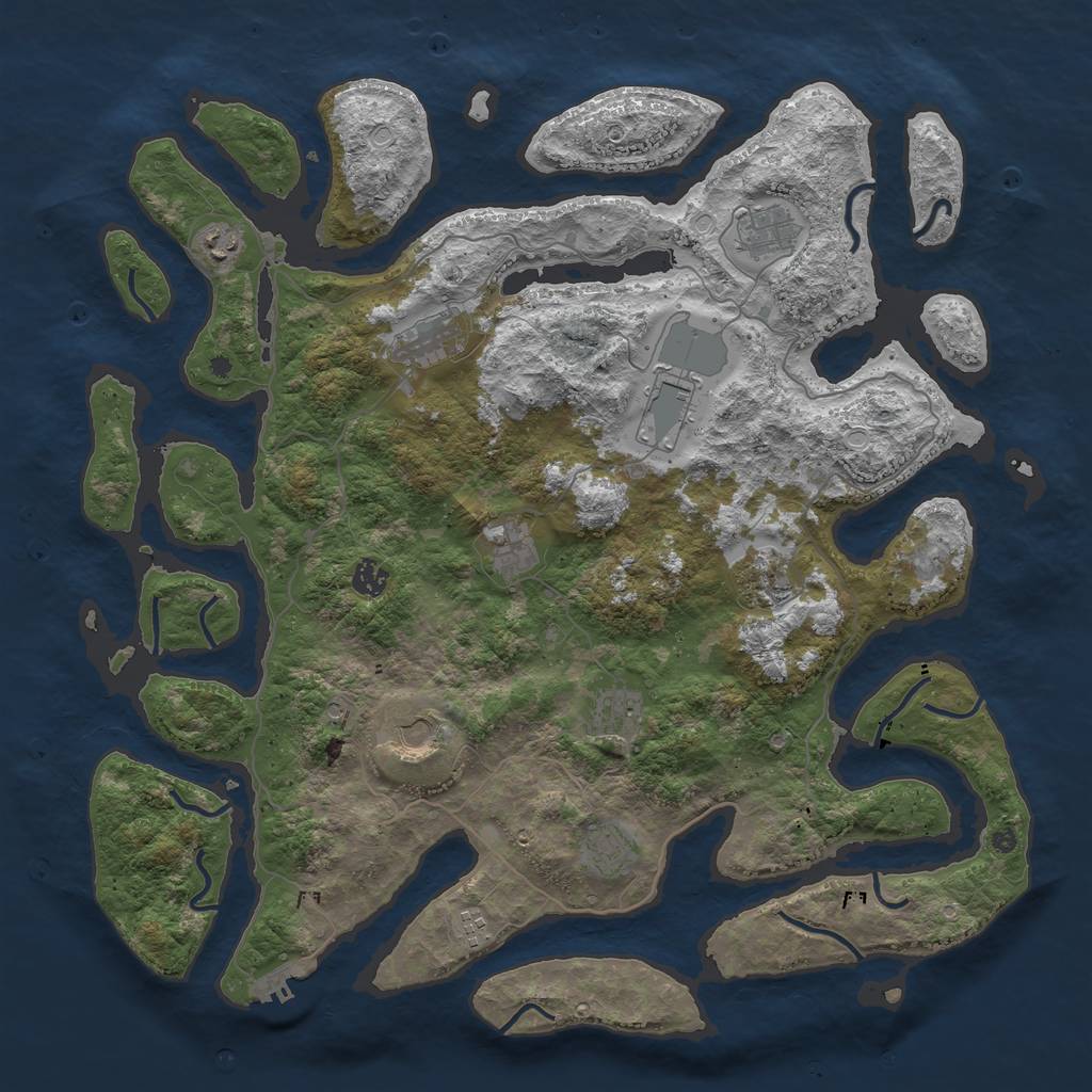 Rust Map: Procedural Map, Size: 4500, Seed: 331900, 21 Monuments