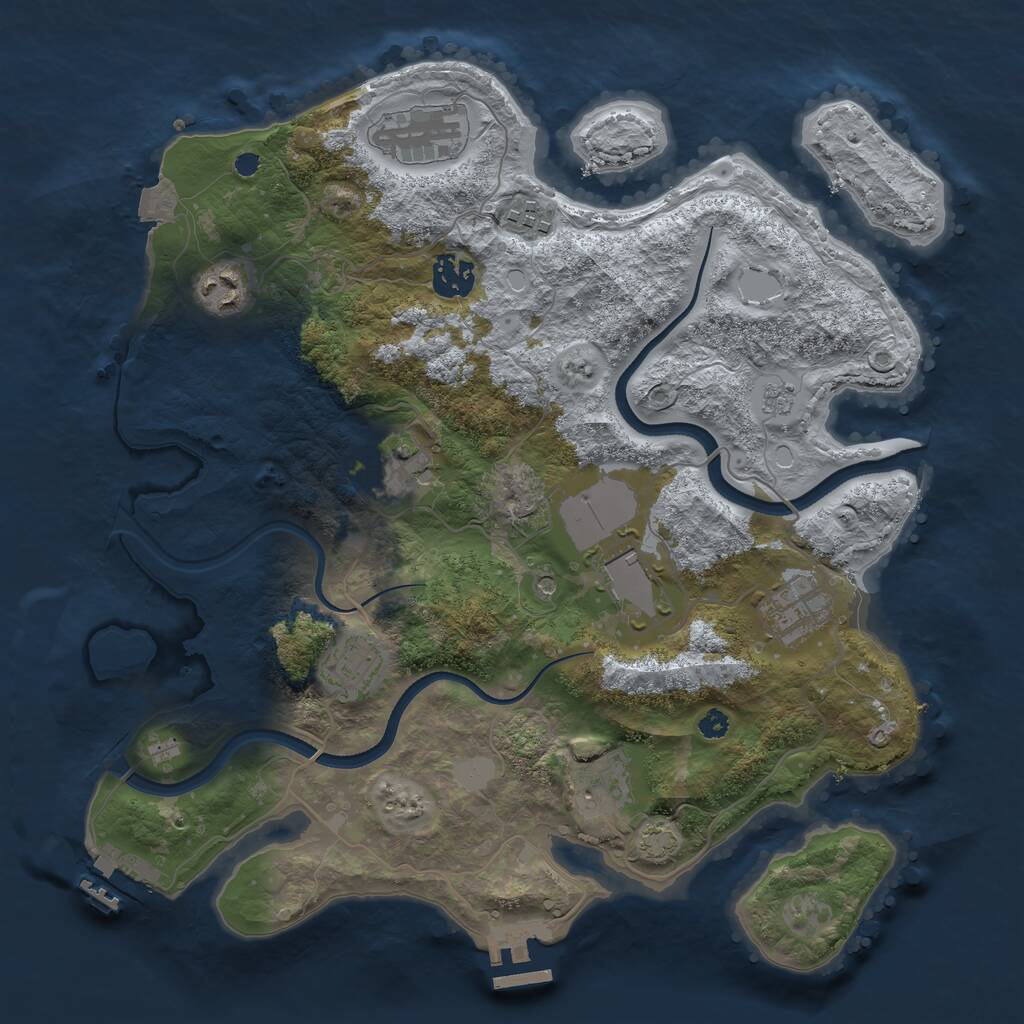 Rust Map: Procedural Map, Size: 3500, Seed: 583644888, 15 Monuments