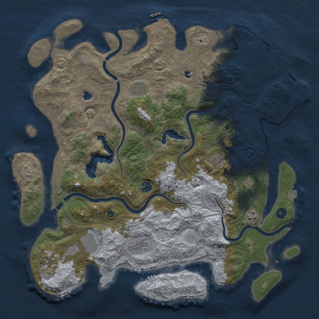Rust Map: Procedural Map, Size: 4500, Seed: 41404991, 13 Monuments