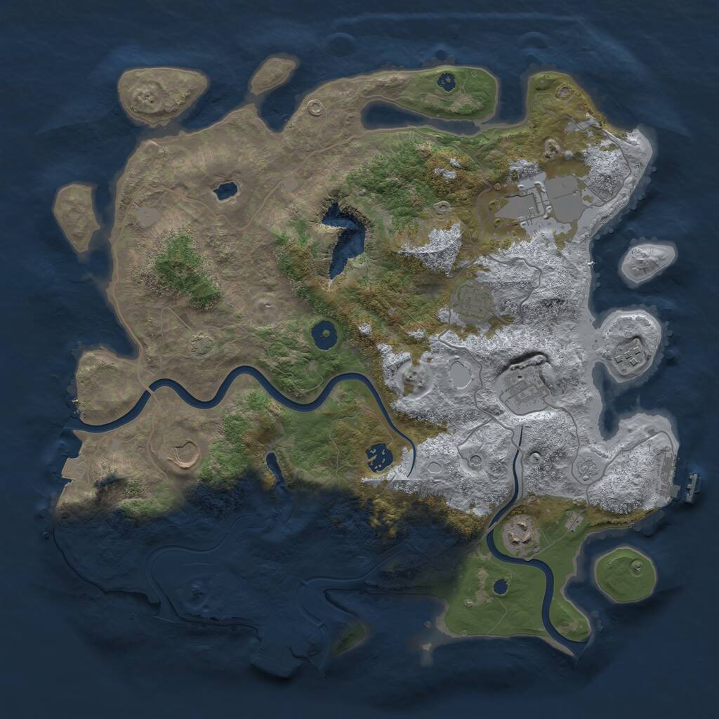 Rust Map: Procedural Map, Size: 4000, Seed: 12345789, 13 Monuments