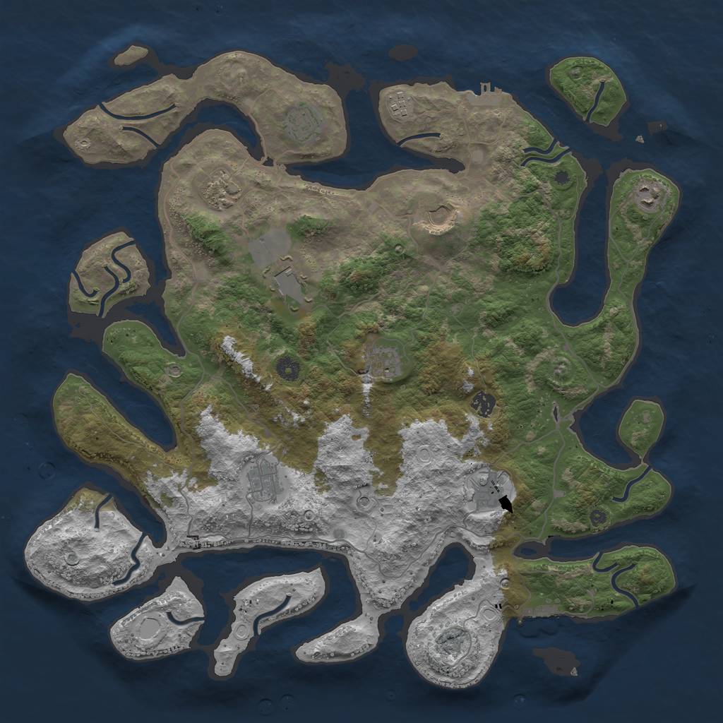 Rust Map: Procedural Map, Size: 4500, Seed: 848181730, 21 Monuments