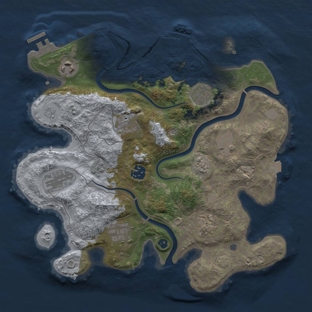 Rust Map: Procedural Map, Size: 3223, Seed: 300031, 15 Monuments