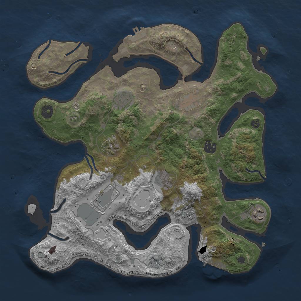 Rust Map: Procedural Map, Size: 3500, Seed: 538578796, 19 Monuments