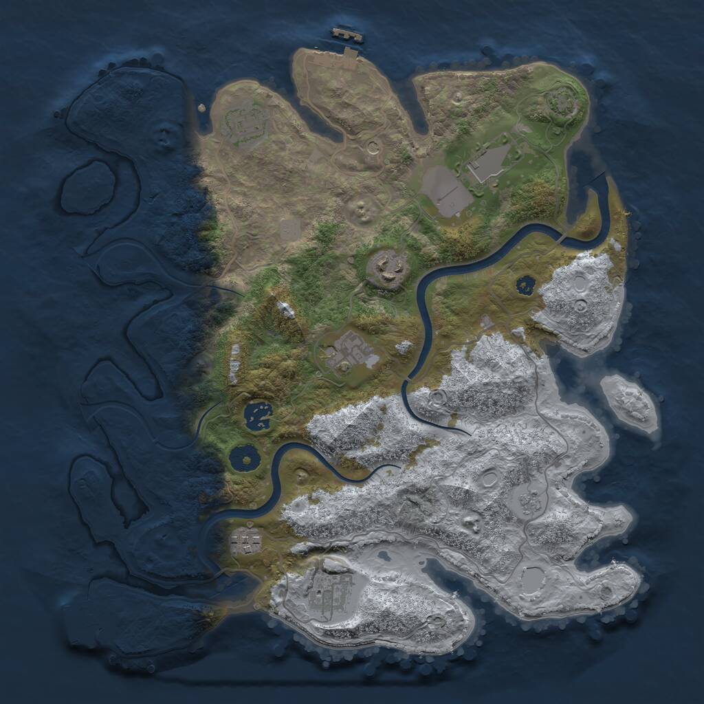 Rust Map: Procedural Map, Size: 3600, Seed: 18814760, 13 Monuments