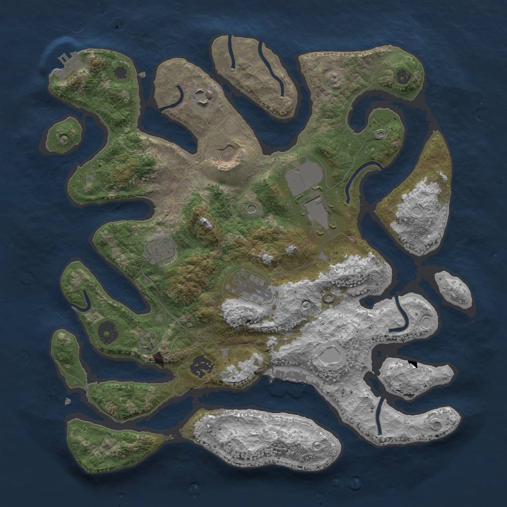 Rust Map: Procedural Map, Size: 3600, Seed: 18814760, 17 Monuments