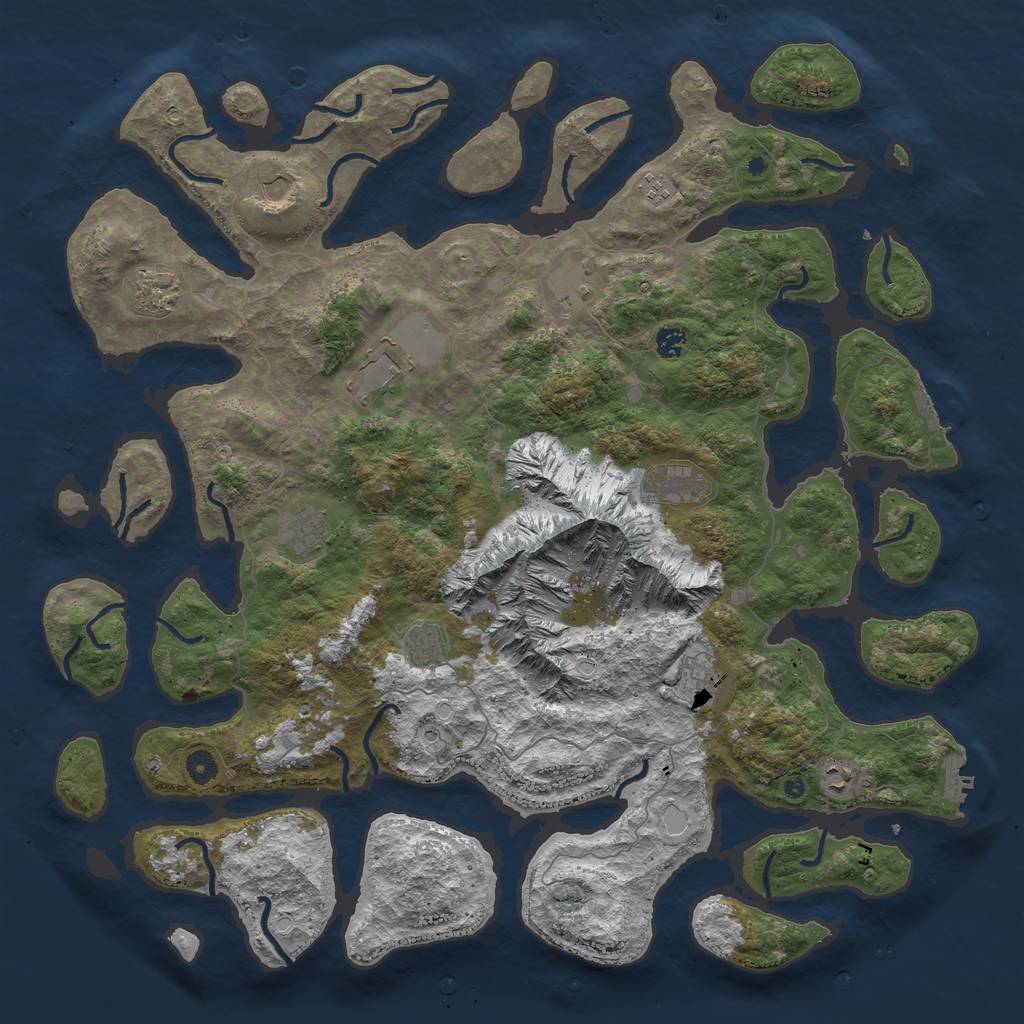 Rust Map: Procedural Map, Size: 5000, Seed: 3358764, 22 Monuments