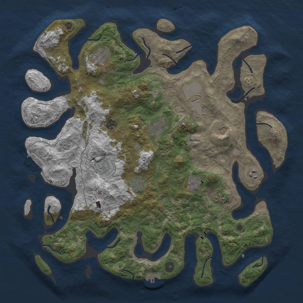 Rust Map: Procedural Map, Size: 4500, Seed: 1685715579, 21 Monuments
