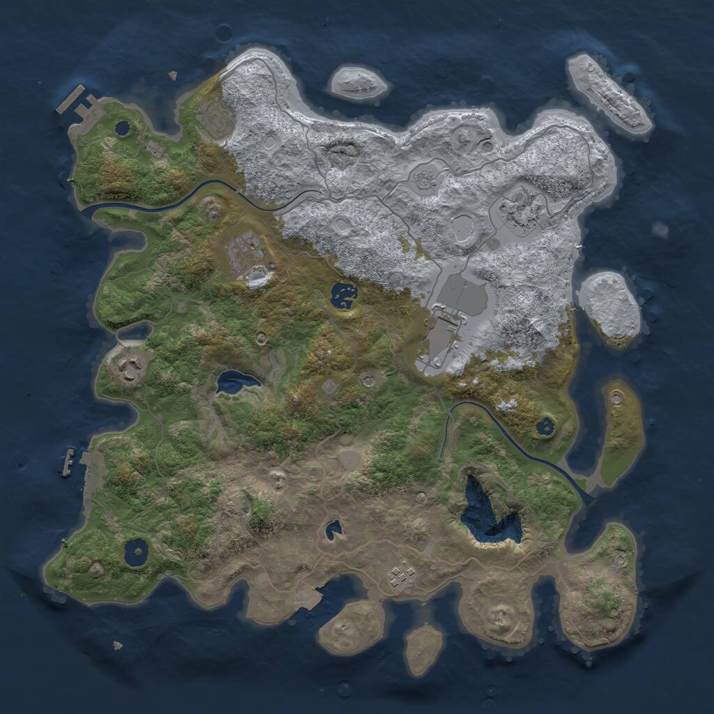 Rust Map: Procedural Map, Size: 4000, Seed: 14352, 13 Monuments