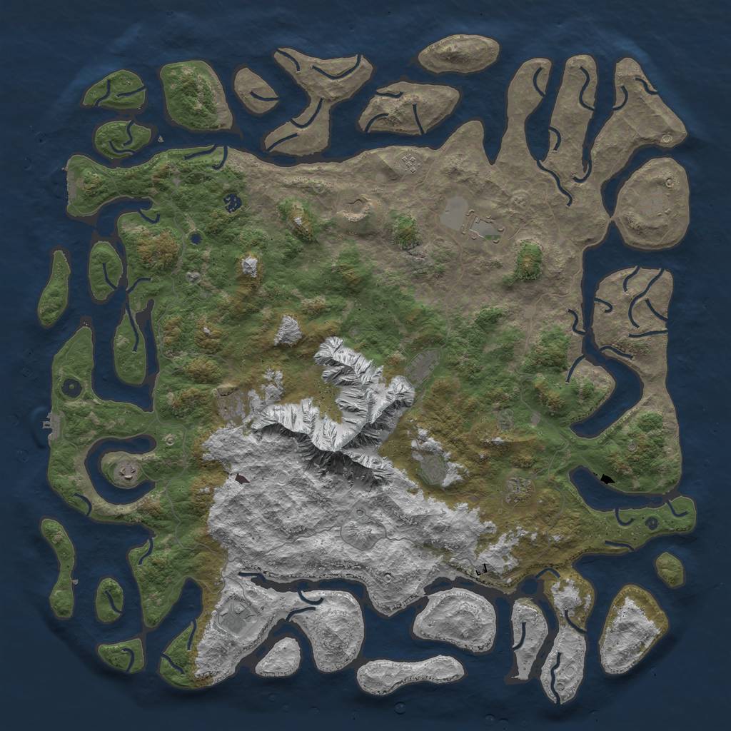 Rust Map: Procedural Map, Size: 6000, Seed: 7492164, 22 Monuments