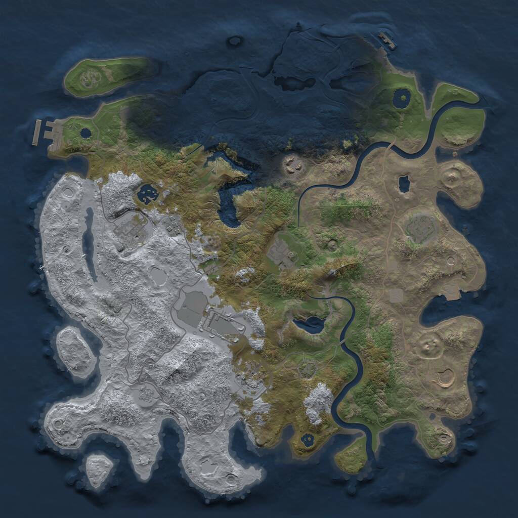 Rust Map: Procedural Map, Size: 4000, Seed: 1930749870, 15 Monuments