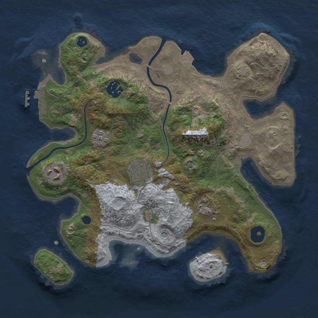 Rust Map: Procedural Map, Size: 3000, Seed: 1485427318, 9 Monuments