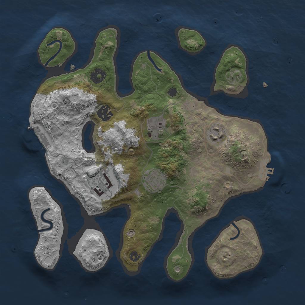 Rust Map: Procedural Map, Size: 3000, Seed: 1039120969, 15 Monuments