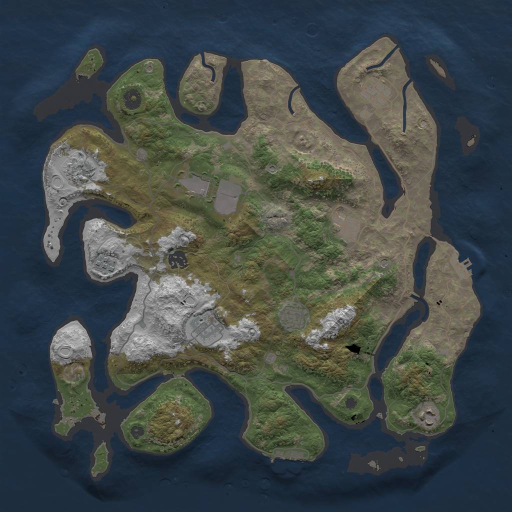 Rust Map: Procedural Map, Size: 4000, Seed: 15453, 20 Monuments