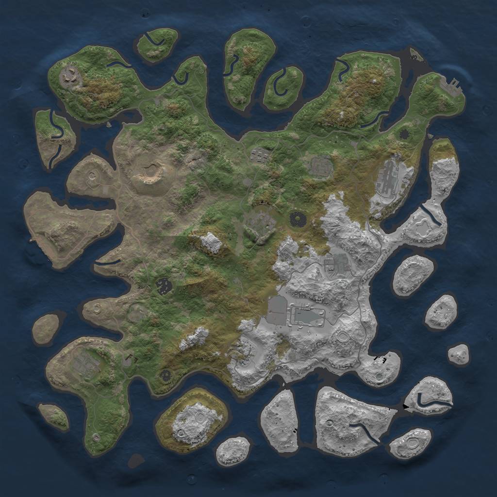 Rust Map: Procedural Map, Size: 4500, Seed: 9896513, 22 Monuments
