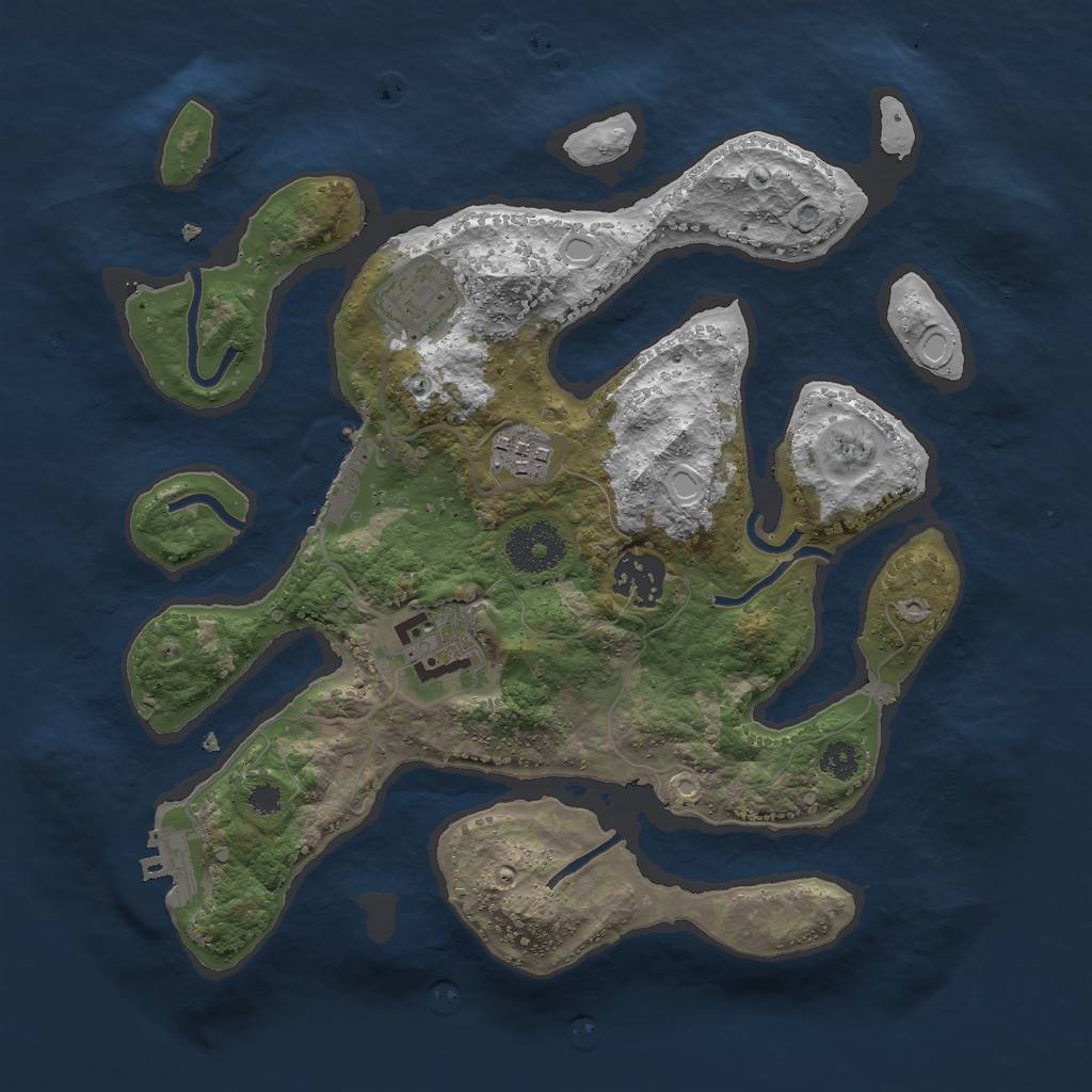 Rust Map: Procedural Map, Size: 3000, Seed: 2048701876, 14 Monuments