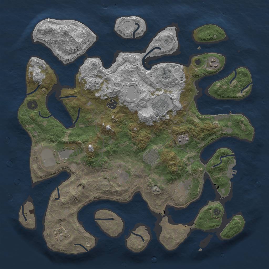 Rust Map: Procedural Map, Size: 4000, Seed: 21827, 20 Monuments