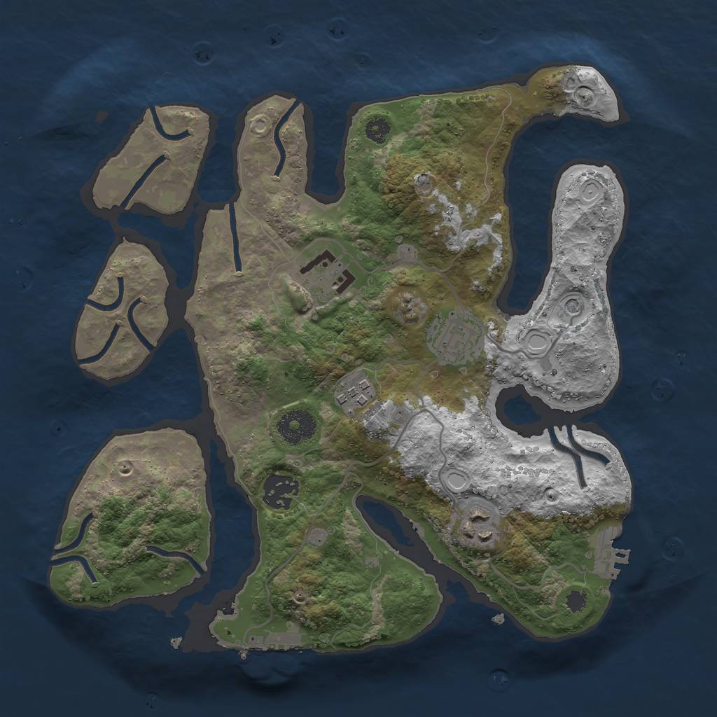 Rust Map: Procedural Map, Size: 3000, Seed: 1584719071, 16 Monuments