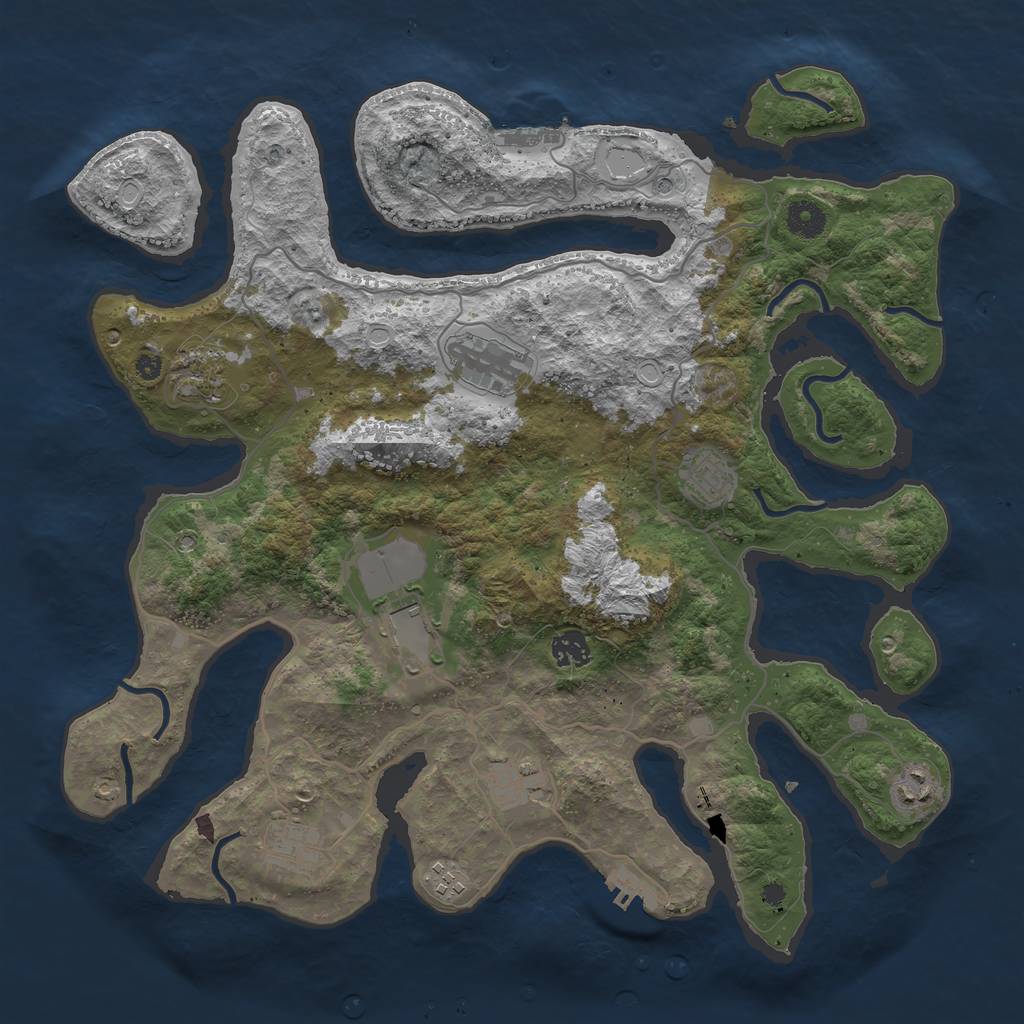 Rust Map: Procedural Map, Size: 4000, Seed: 708528800, 20 Monuments