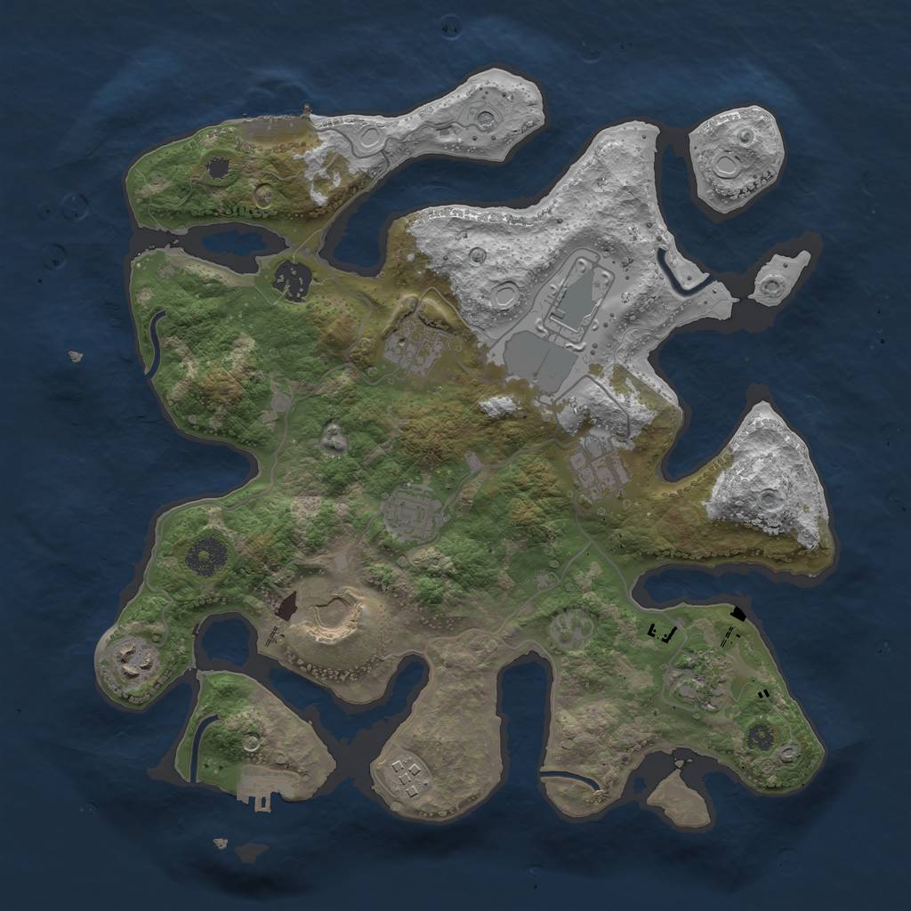Rust Map: Procedural Map, Size: 3500, Seed: 1788201750, 20 Monuments