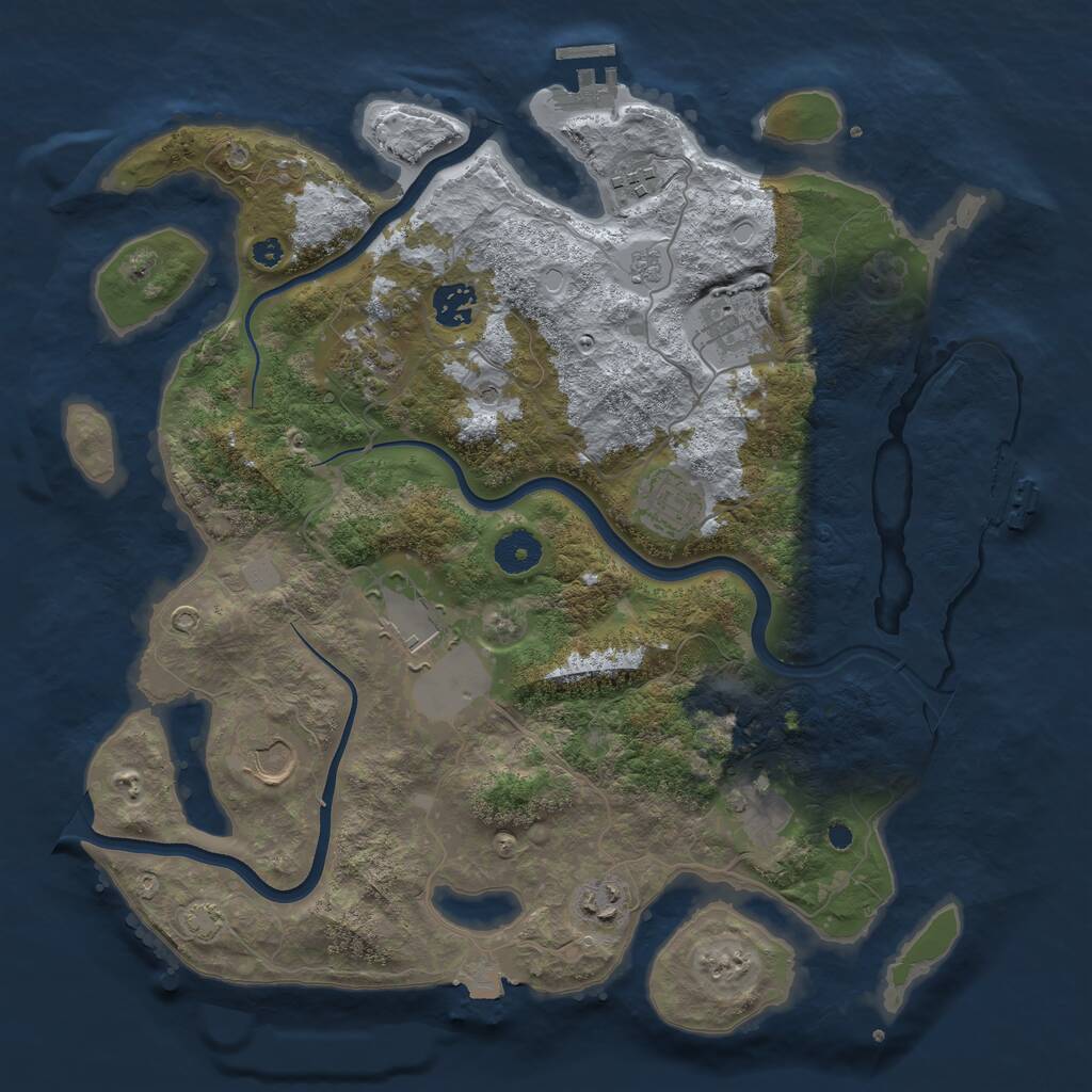 Rust Map: Procedural Map, Size: 3700, Seed: 793605121, 15 Monuments