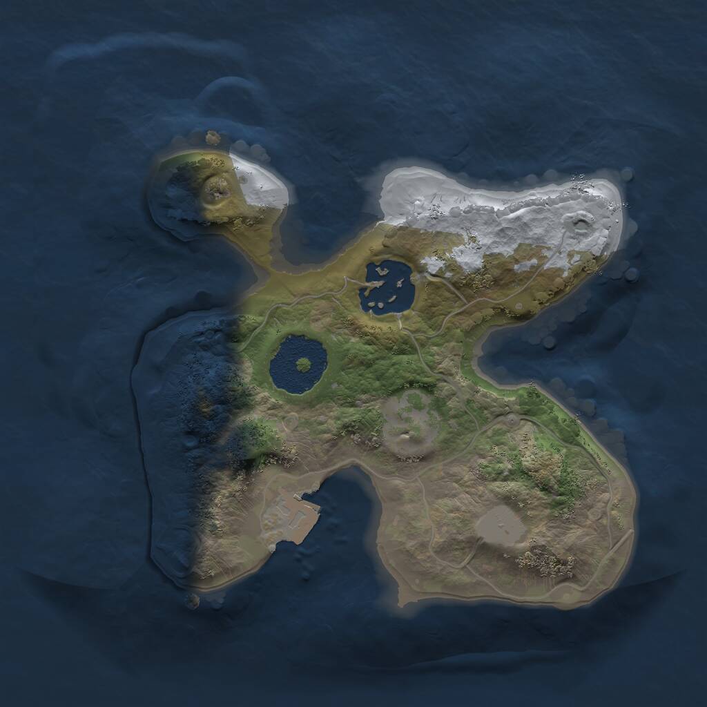 Rust Map: Procedural Map, Size: 1876, Seed: 1485, 2 Monuments