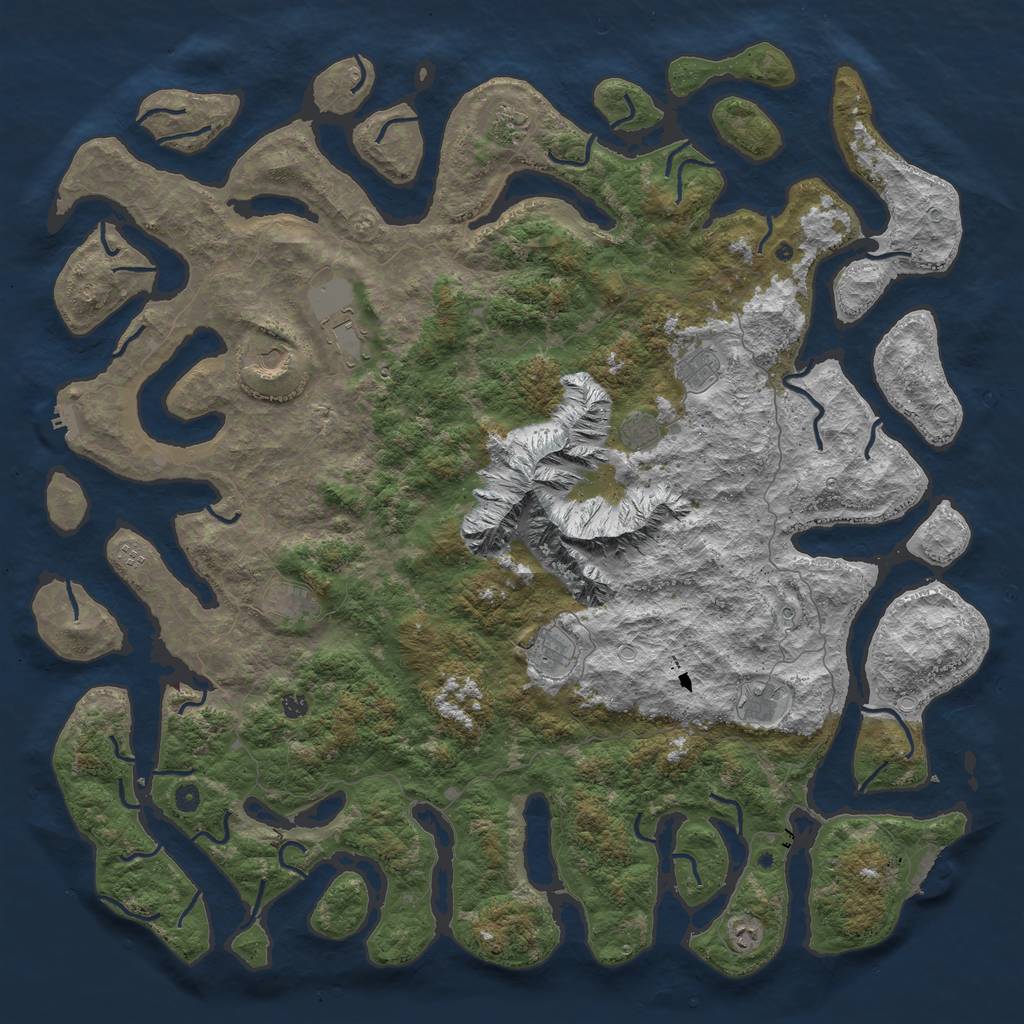 Rust Map: Procedural Map, Size: 6000, Seed: 423879019, 22 Monuments