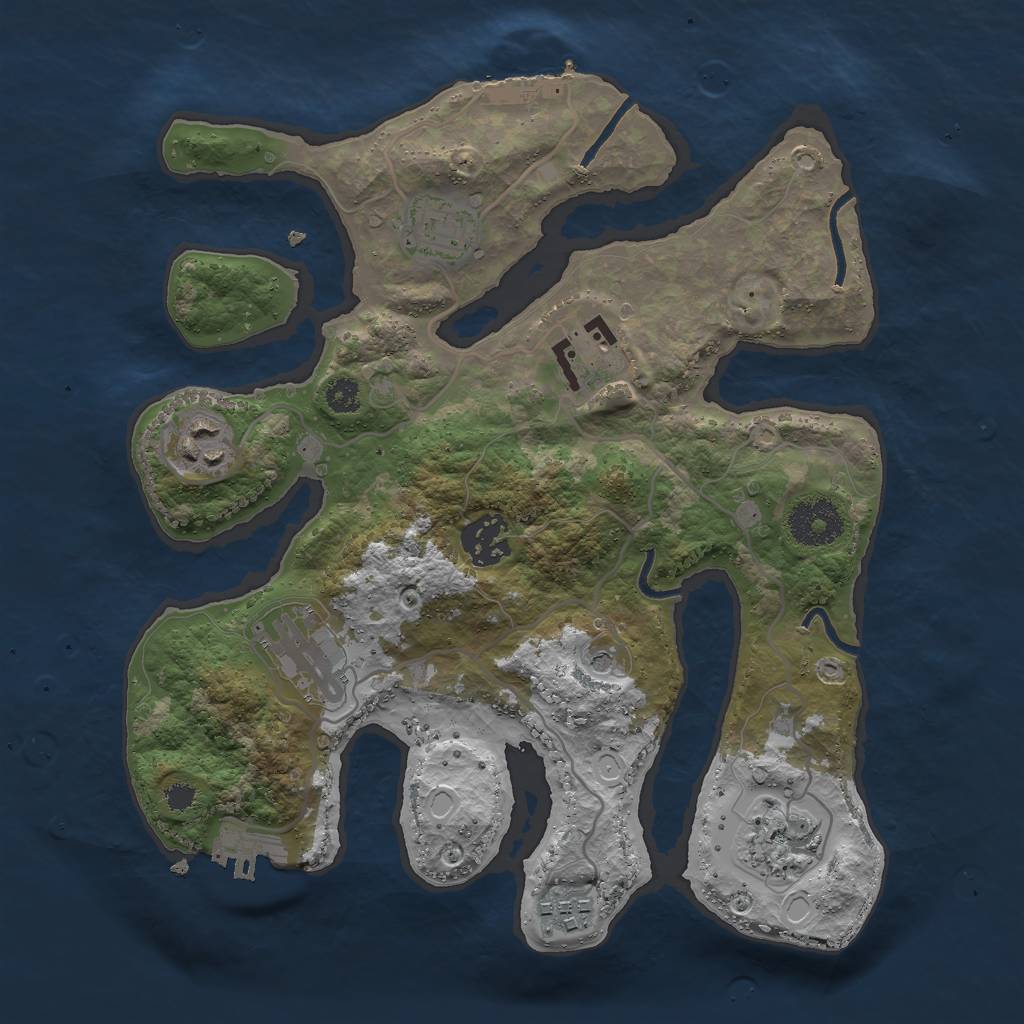 Rust Map: Procedural Map, Size: 3000, Seed: 460636551, 18 Monuments