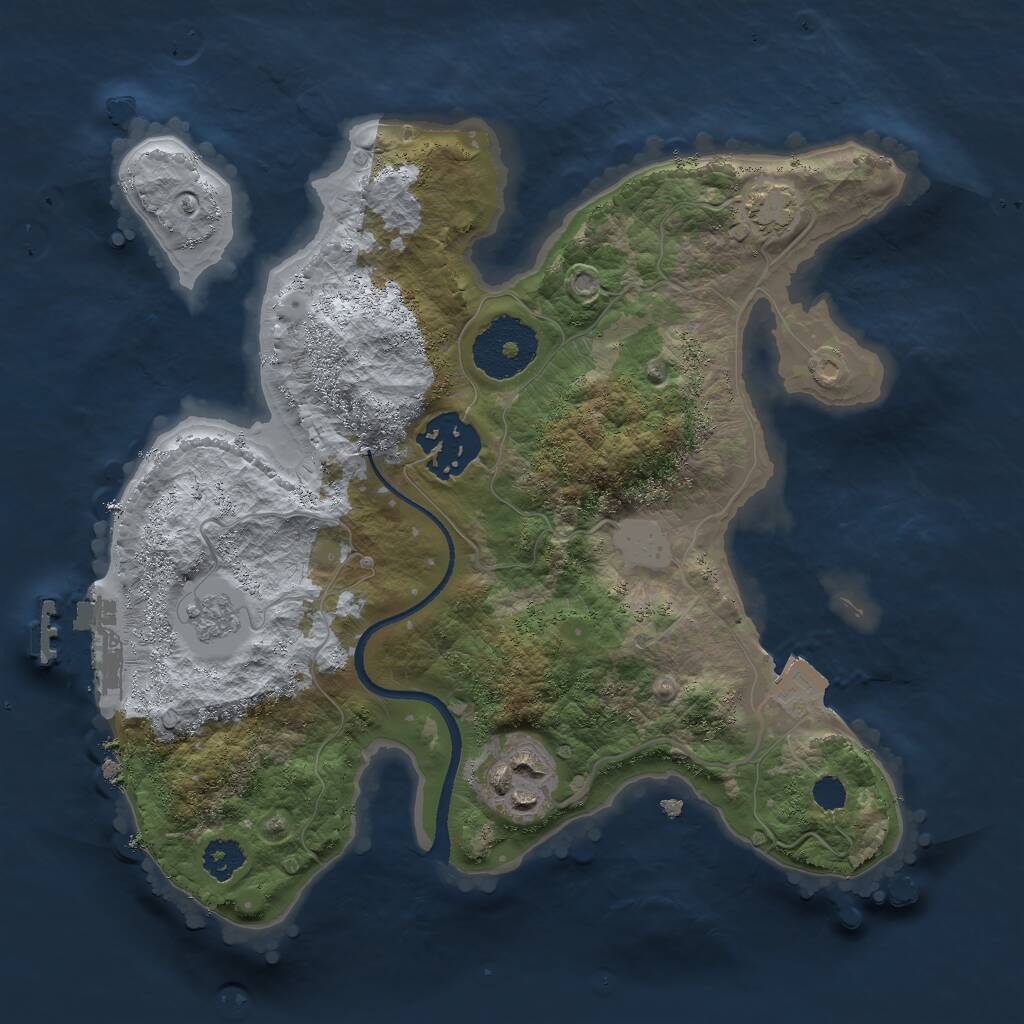 Rust Map: Procedural Map, Size: 2500, Seed: 1618076919, 6 Monuments