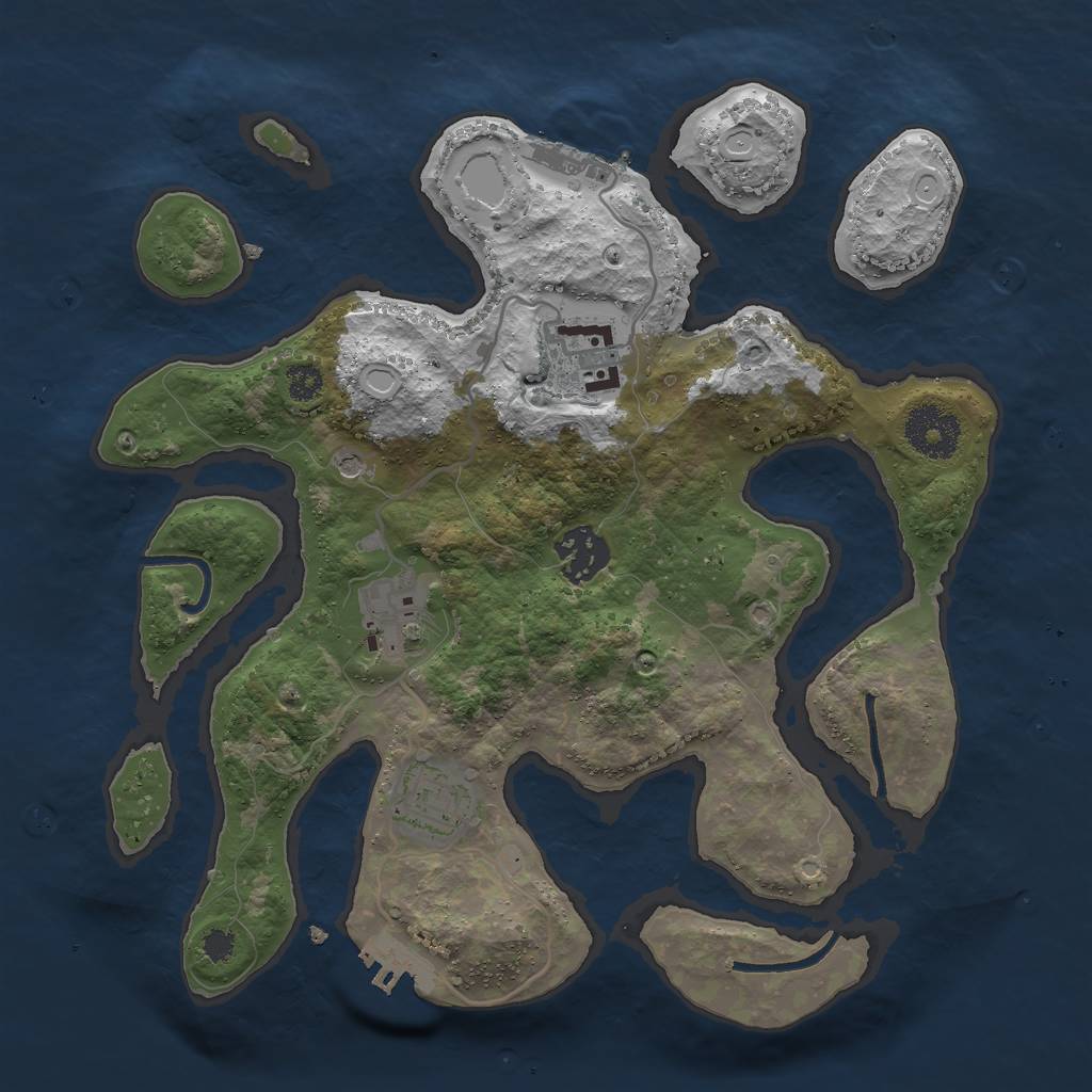 Rust Map: Procedural Map, Size: 3000, Seed: 599509154, 15 Monuments