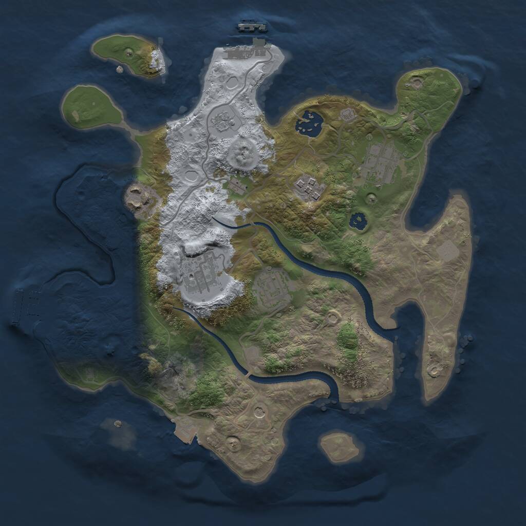 Rust Map: Procedural Map, Size: 3000, Seed: 1213154, 11 Monuments