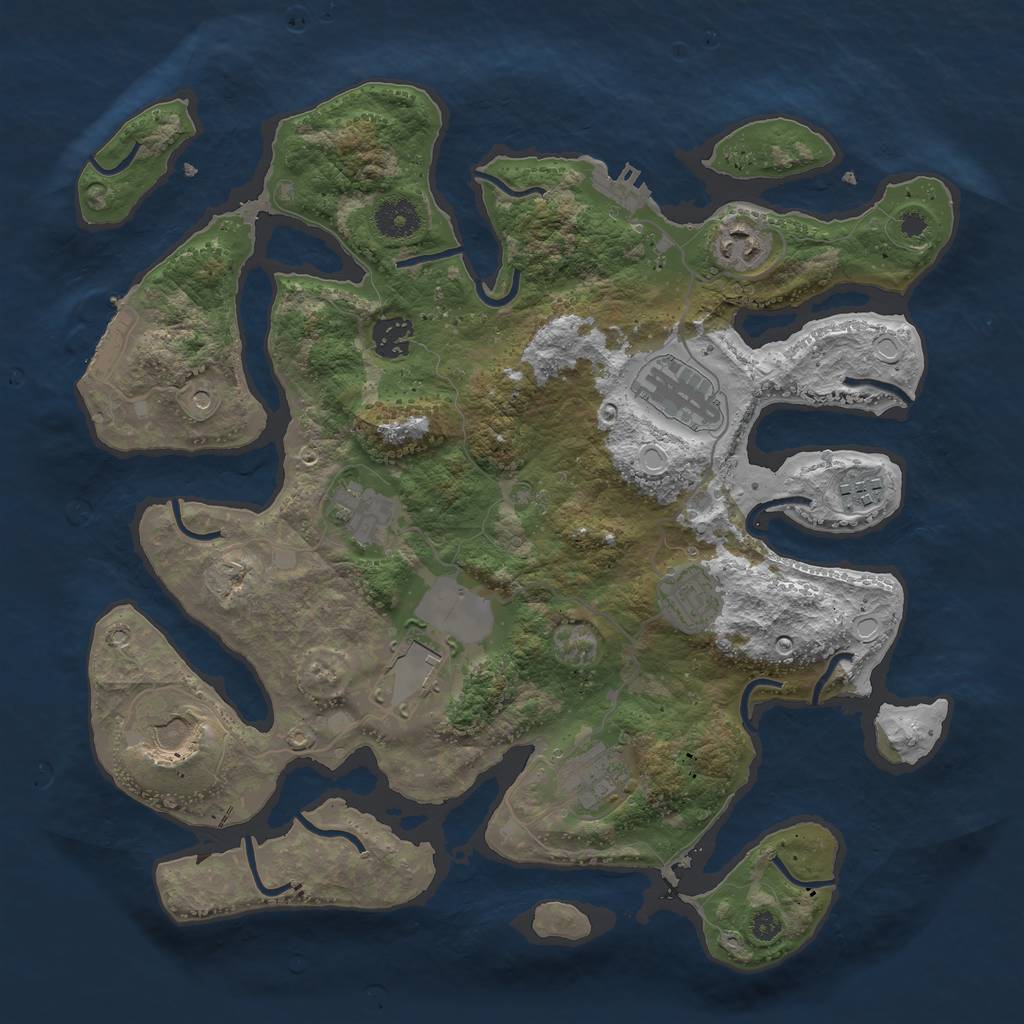 Rust Map: Procedural Map, Size: 3650, Seed: 104590, 20 Monuments