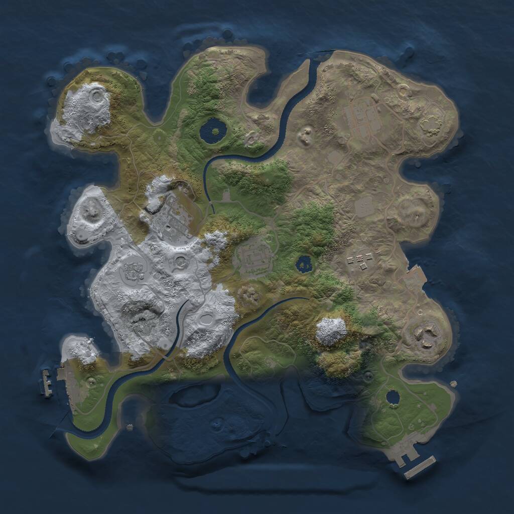 Rust Map: Procedural Map, Size: 3000, Seed: 1104186585, 11 Monuments
