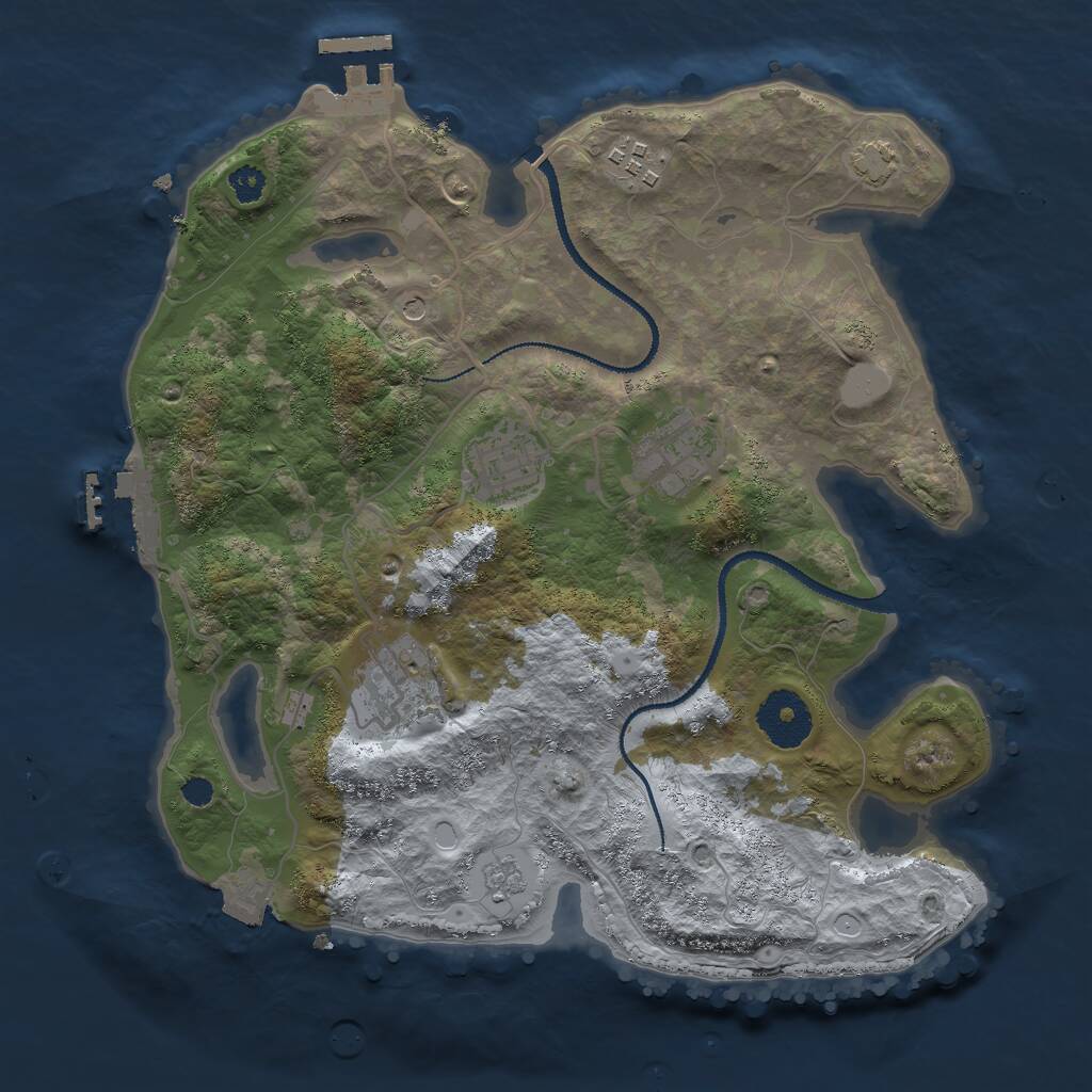 Rust Map: Procedural Map, Size: 3000, Seed: 1378499985, 10 Monuments