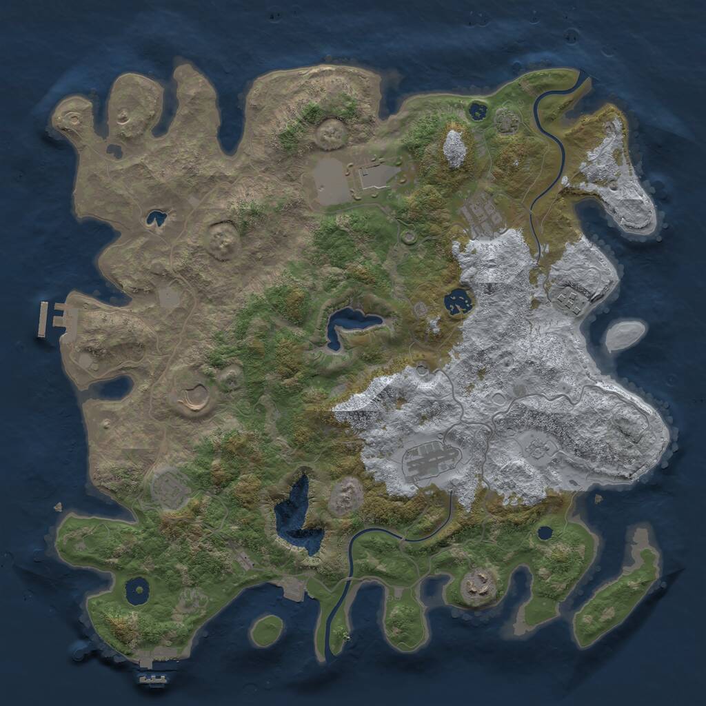 Rust Map: Procedural Map, Size: 4000, Seed: 2834095, 14 Monuments
