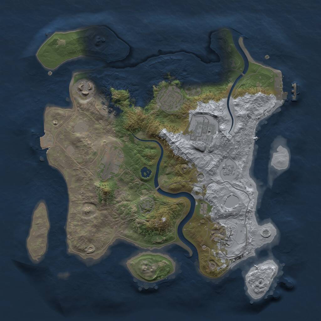 Rust Map: Procedural Map, Size: 3000, Seed: 47827, 11 Monuments