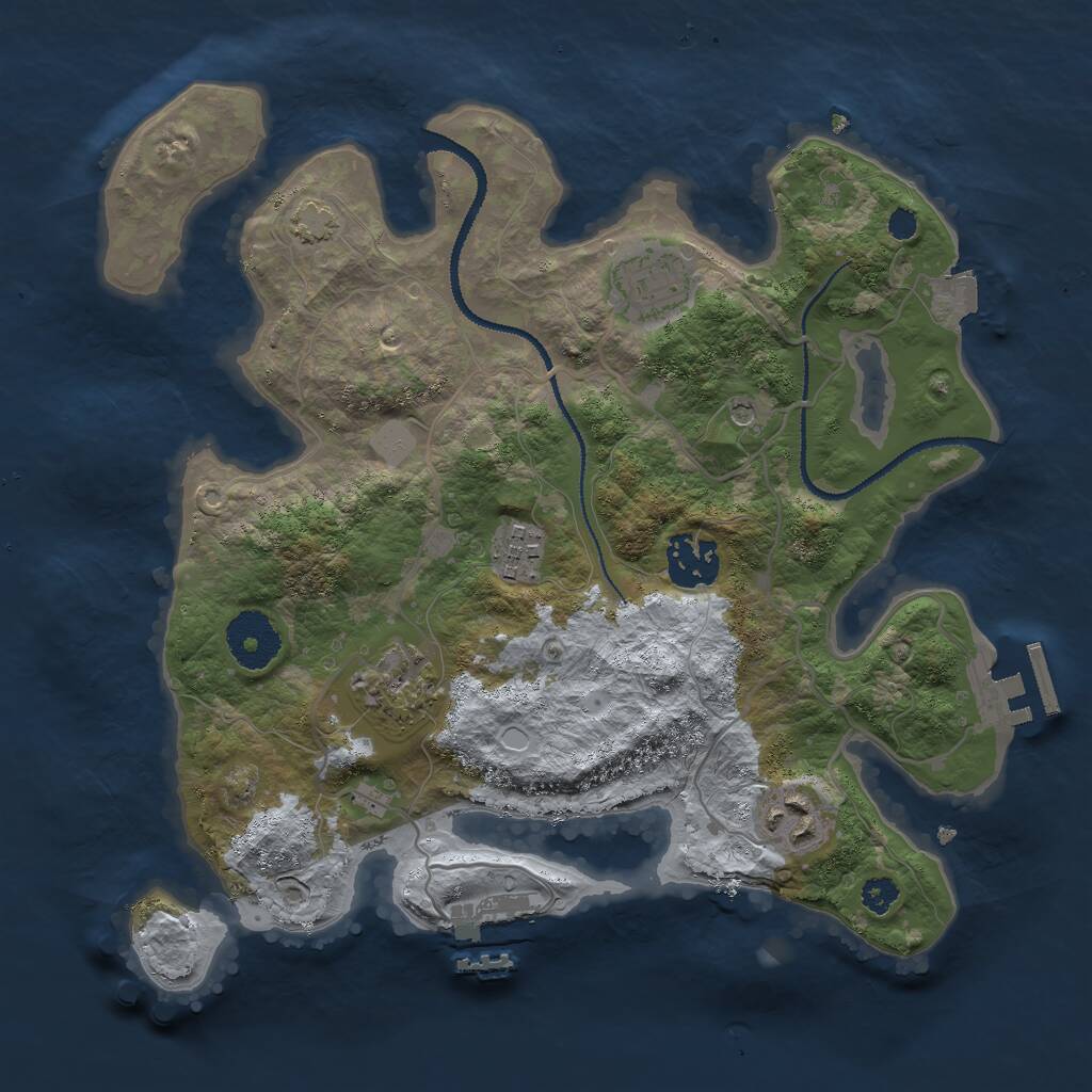 Rust Map: Procedural Map, Size: 3000, Seed: 125123, 10 Monuments