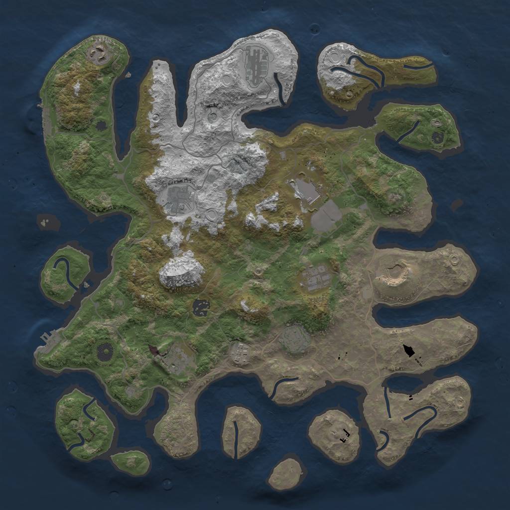 Rust Map: Procedural Map, Size: 4250, Seed: 8683, 21 Monuments