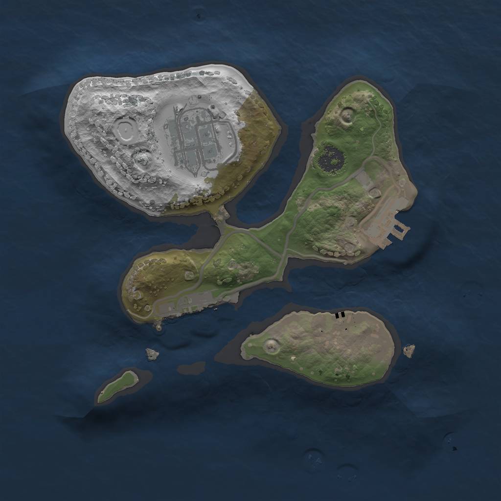 Rust Map: Procedural Map, Size: 2000, Seed: 74623, 10 Monuments