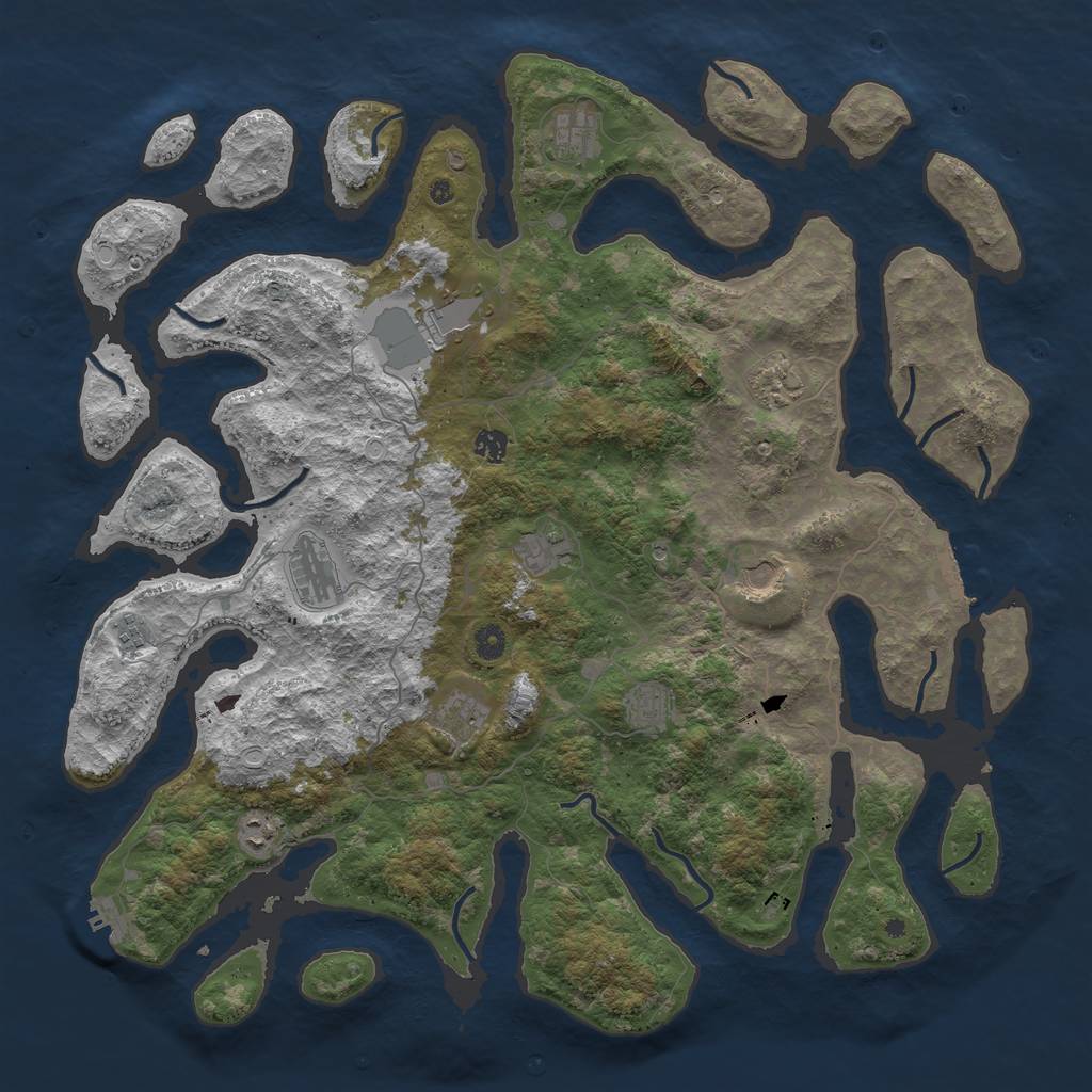Rust Map: Procedural Map, Size: 4800, Seed: 827554467, 22 Monuments