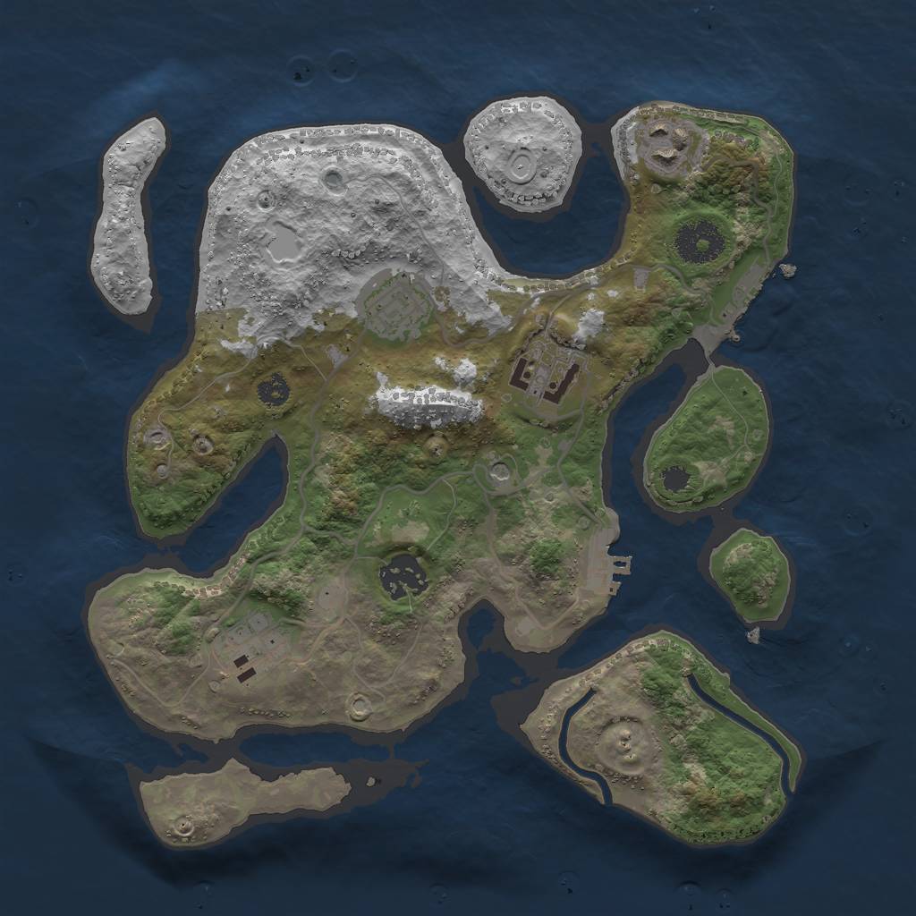 Rust Map: Procedural Map, Size: 3000, Seed: 435263, 16 Monuments