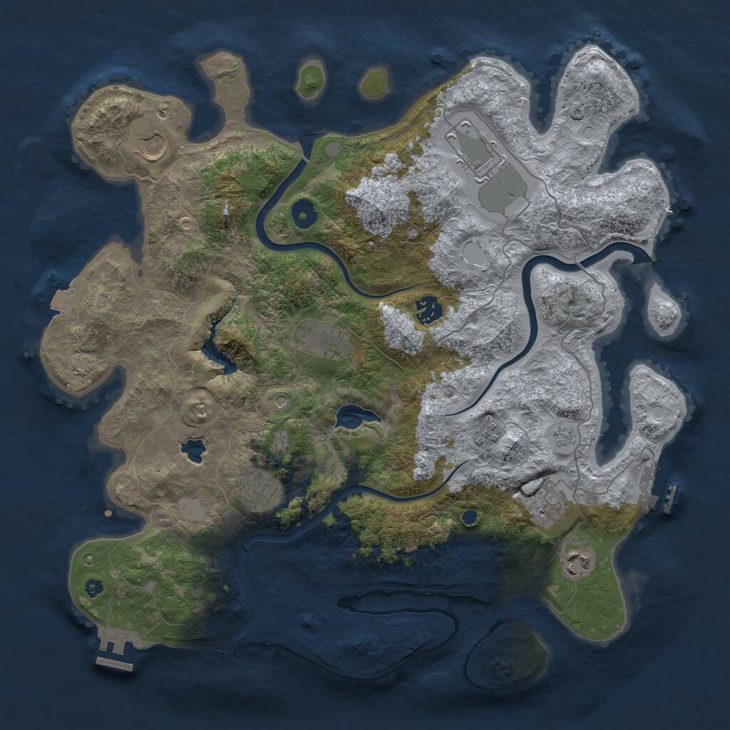 Rust Map: Procedural Map, Size: 4000, Seed: 24971065, 14 Monuments
