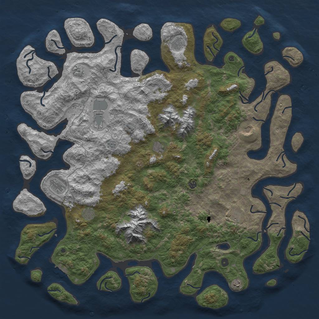 Rust Map: Procedural Map, Size: 6000, Seed: 214000000, 21 Monuments