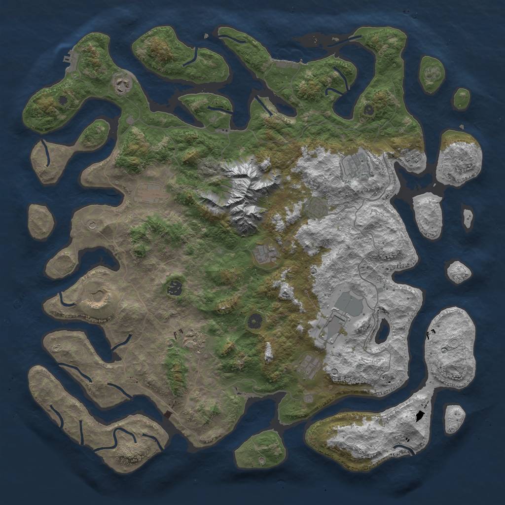 Rust Map: Procedural Map, Size: 5009, Seed: 17549669, 22 Monuments