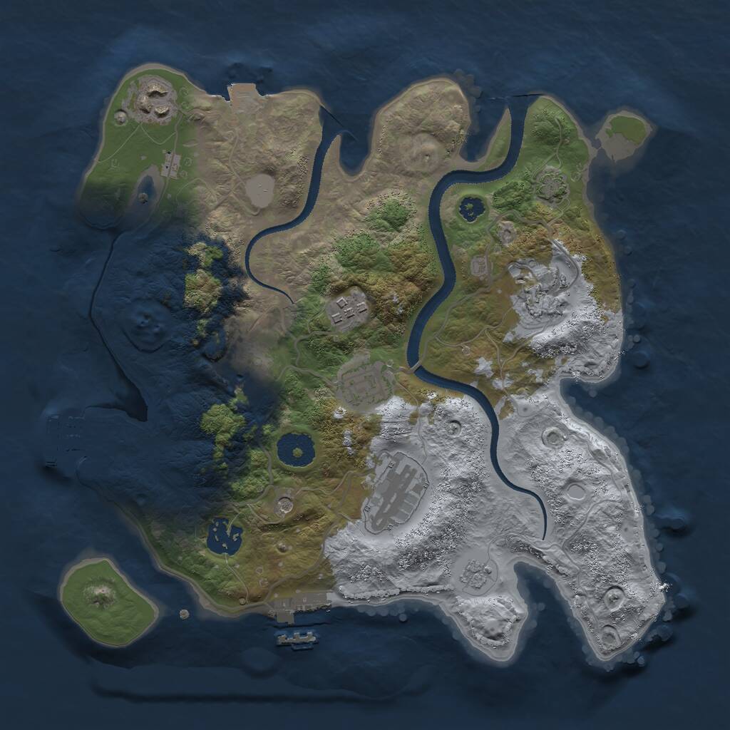 Rust Map: Procedural Map, Size: 3000, Seed: 1682387936, 13 Monuments