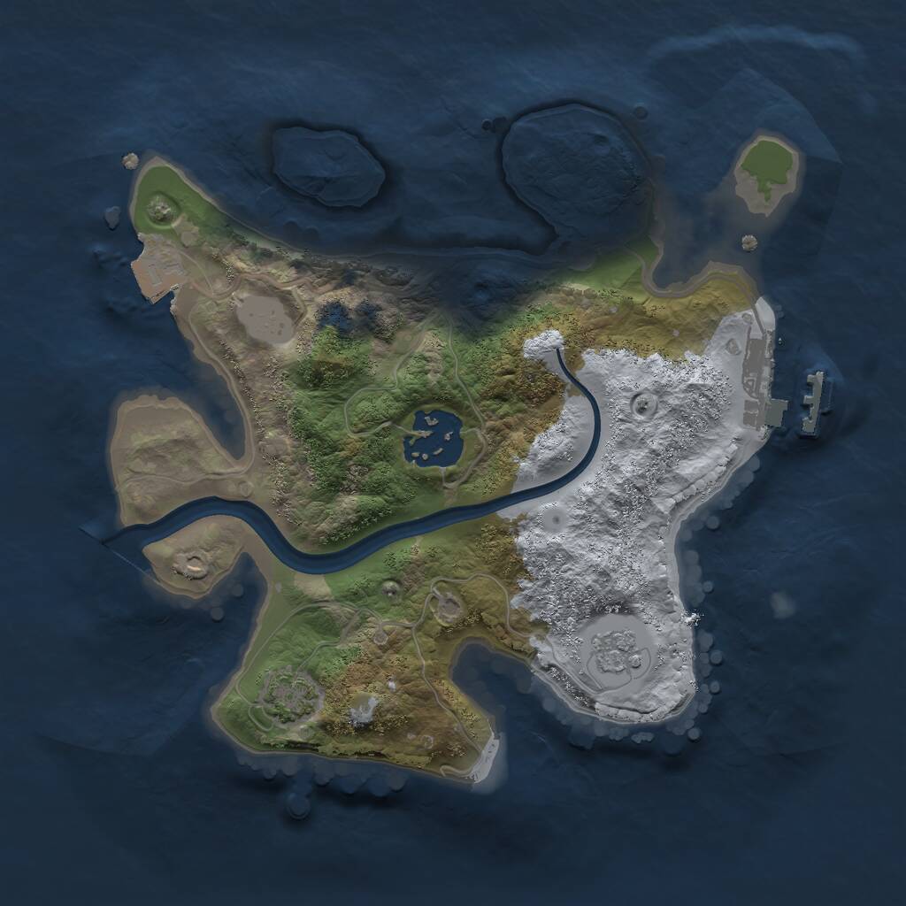 Rust Map: Procedural Map, Size: 2259, Seed: 712372, 5 Monuments
